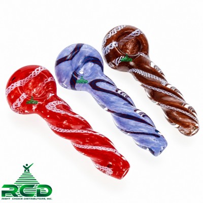 GLASS PIPE TWISTED FRIT ART GP3144 1CT